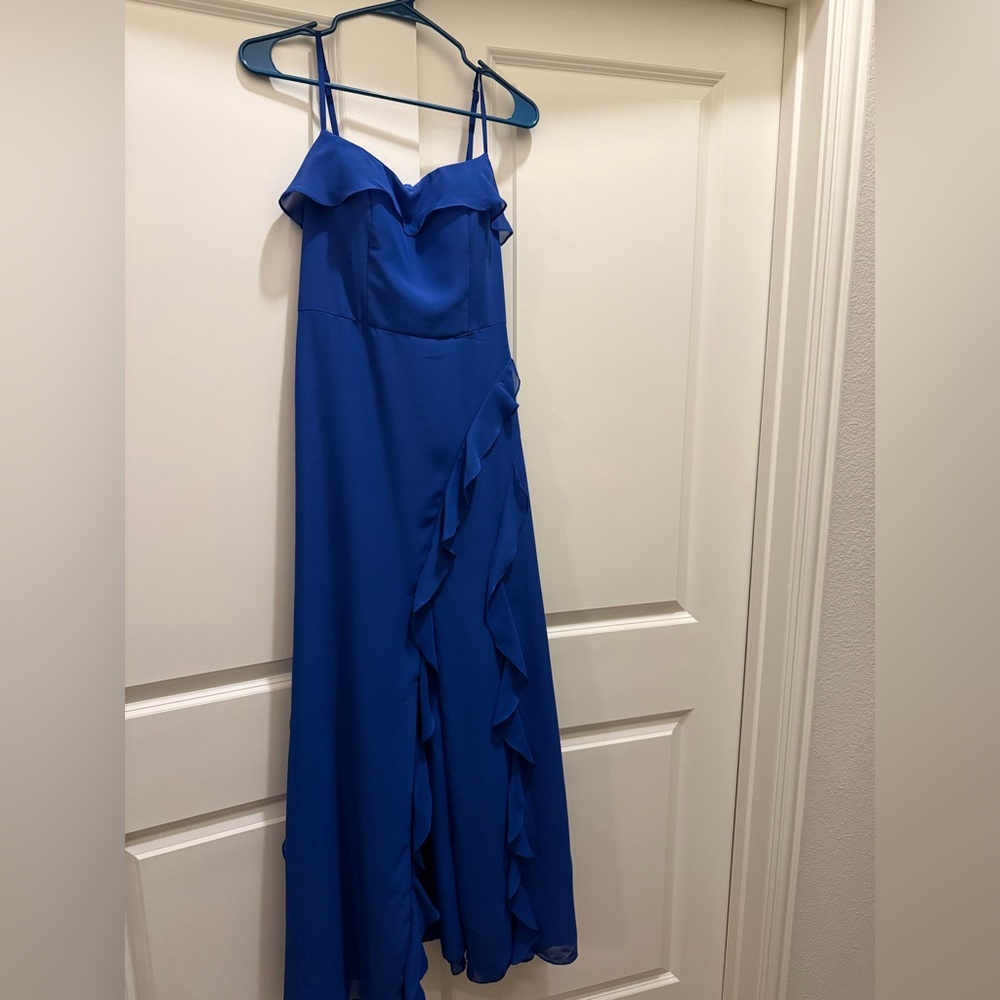 JJ’s House Royal Blue Ruffled Bridesmaid Dress